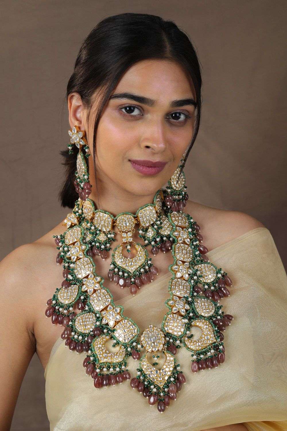 Heavy Indian Jewelry Set Buy Riana Jewellery Soft Pink Silver+