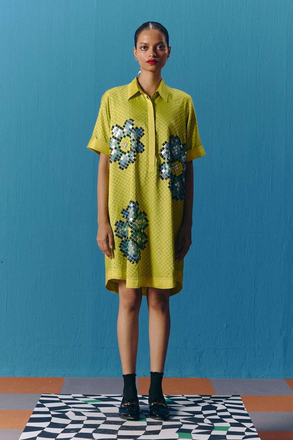 Buy Pooja Rajgarhia Gupta Soft Green Silk Satin Hand embroidery