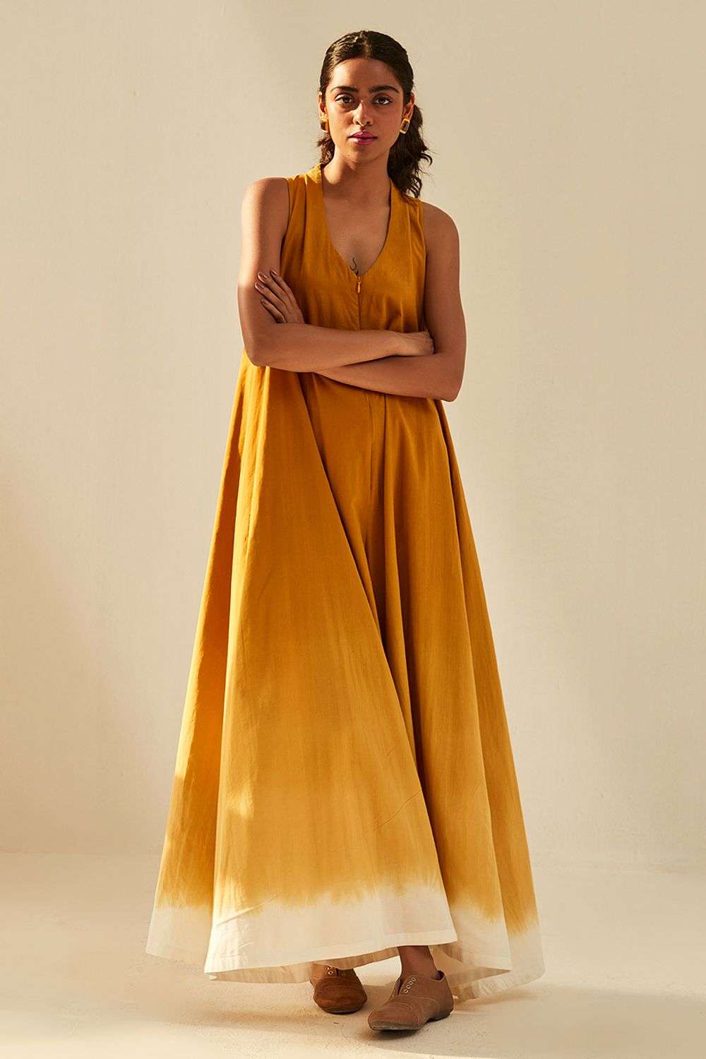 Mustard Cotton Mul Golden Sky Jumpsuit