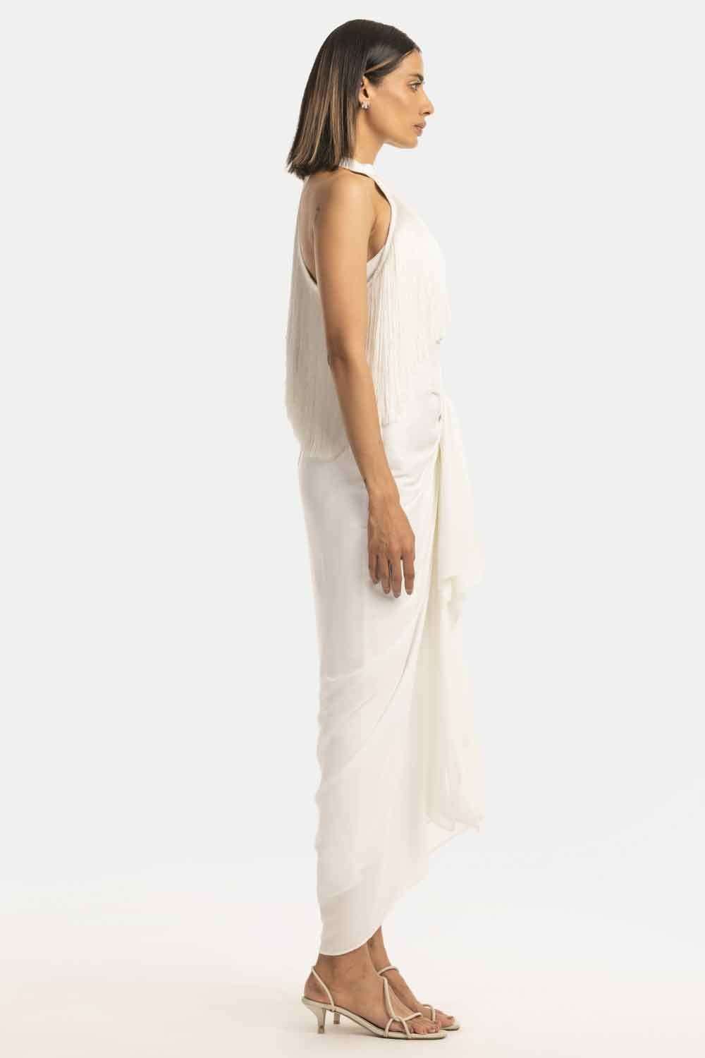 Buy 431-88 by Shweta Kapur Soft White Satin Bottoms