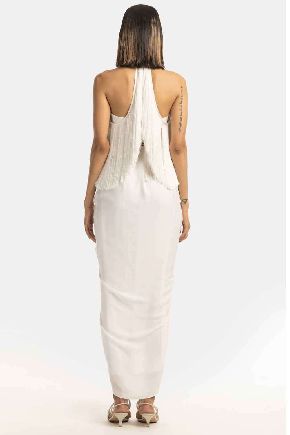 Buy 431-88 by Shweta Kapur Soft White Satin Bottoms