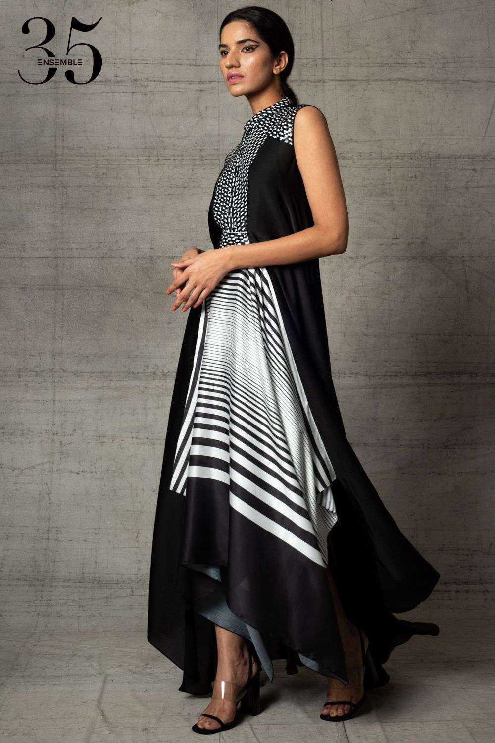 Buy Amit Aggarwal x Ensemble Soft Black Chiffon Dresses
