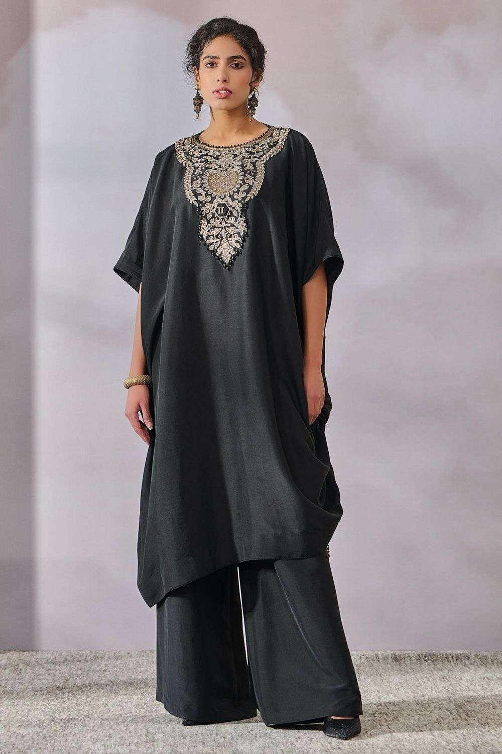 Black dupion ethnic wear set store