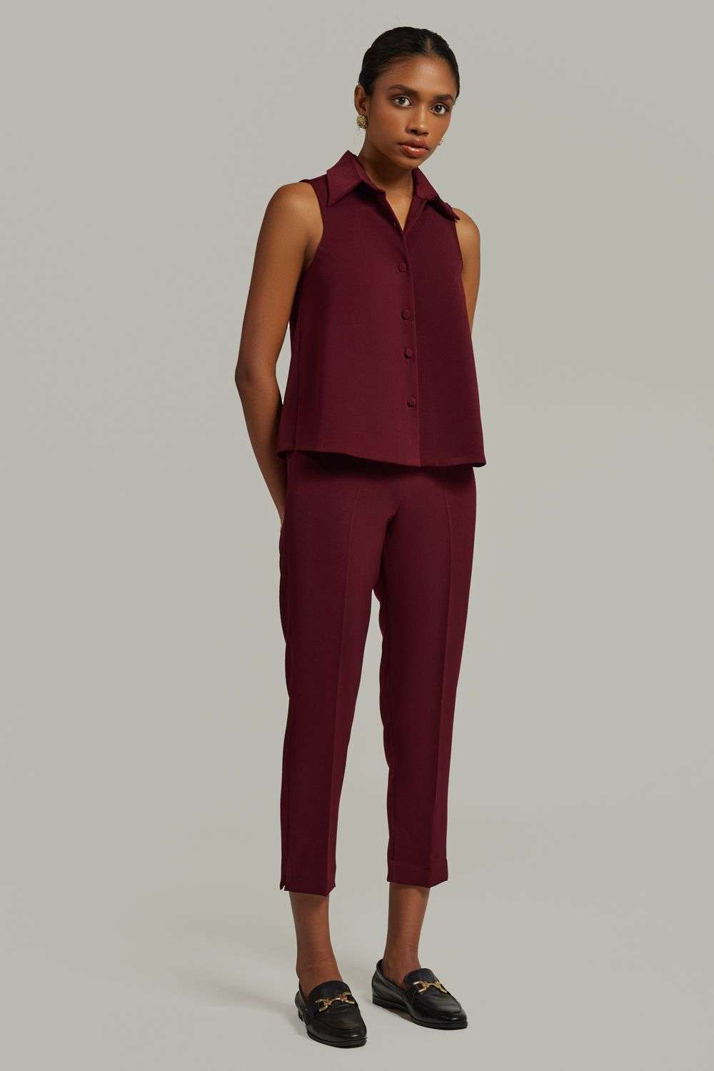 Buy Refined Revolution Soft Burgundy 90% polyester, 10% elastane Tops