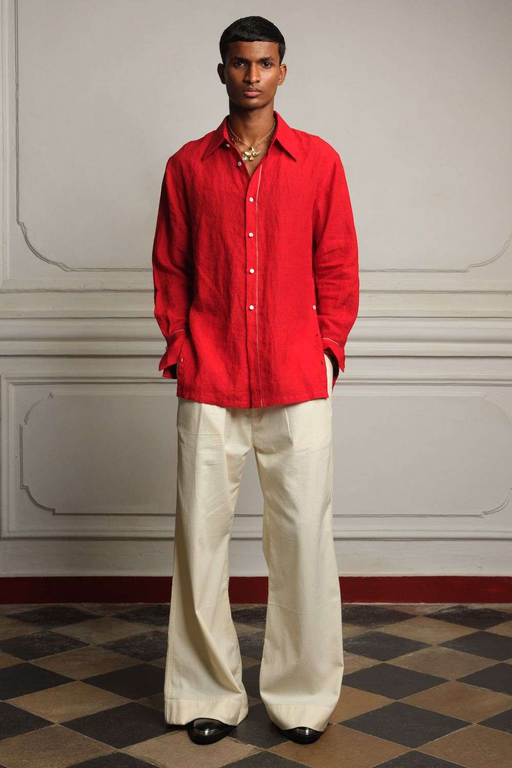 Buy NAUSHAD ALI Men Soft Red 100% Cotton Coordinate Sets