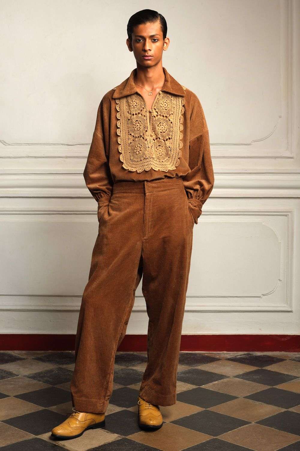 Buy NAUSHAD ALI Men Soft Brown 100% Cotton Hand Crocheted