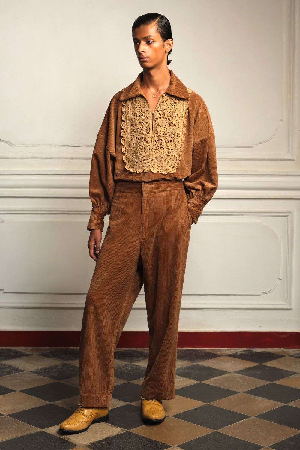 Buy NAUSHAD ALI Men Soft Brown 100% Cotton Hand Crocheted