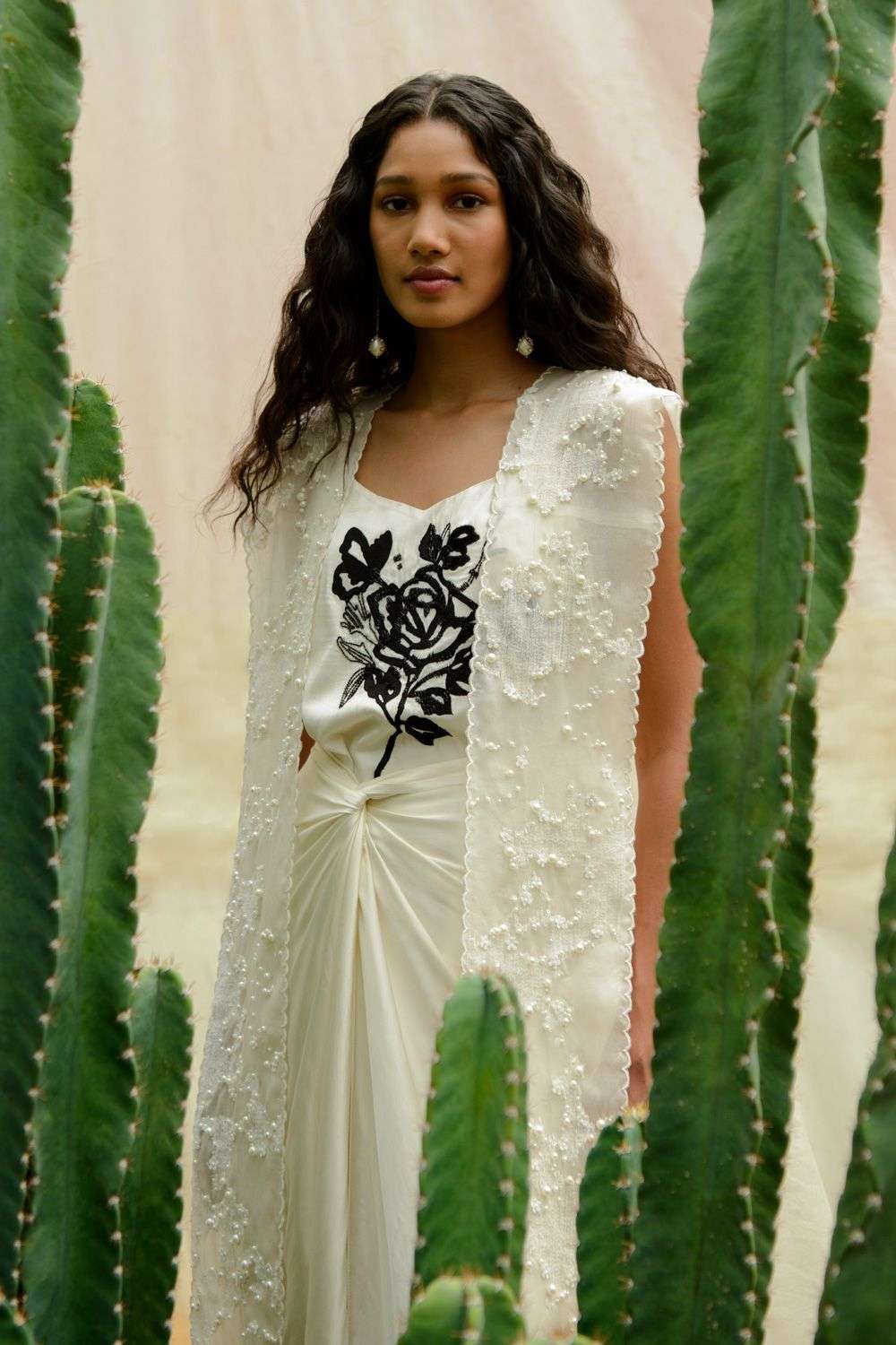 Buy Richa Khemka Soft Ivory organza,modal satin and tafetta