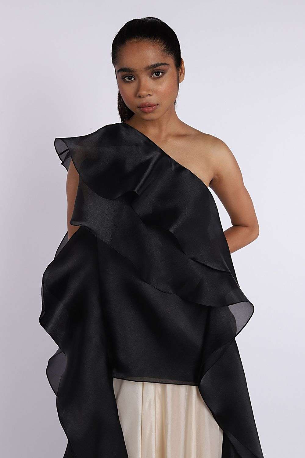 Organza ruffle top hotsell