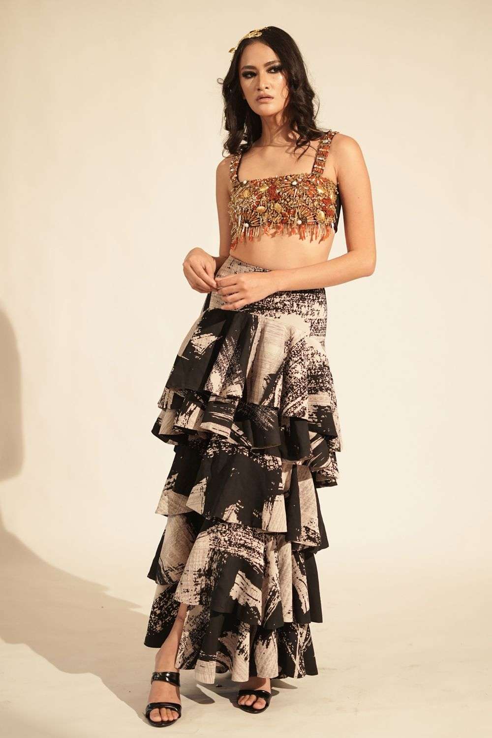 Metallic Gold Embellished Top