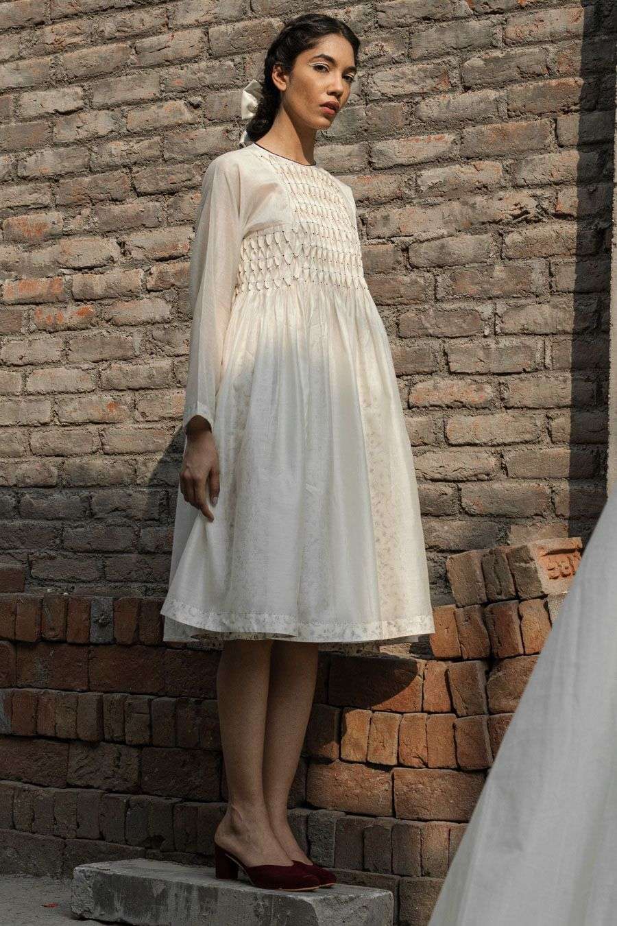 【AMERI】WAVE SWITCH SHEER DRESS ameri WAVE SWITCH SHEER DRESS
