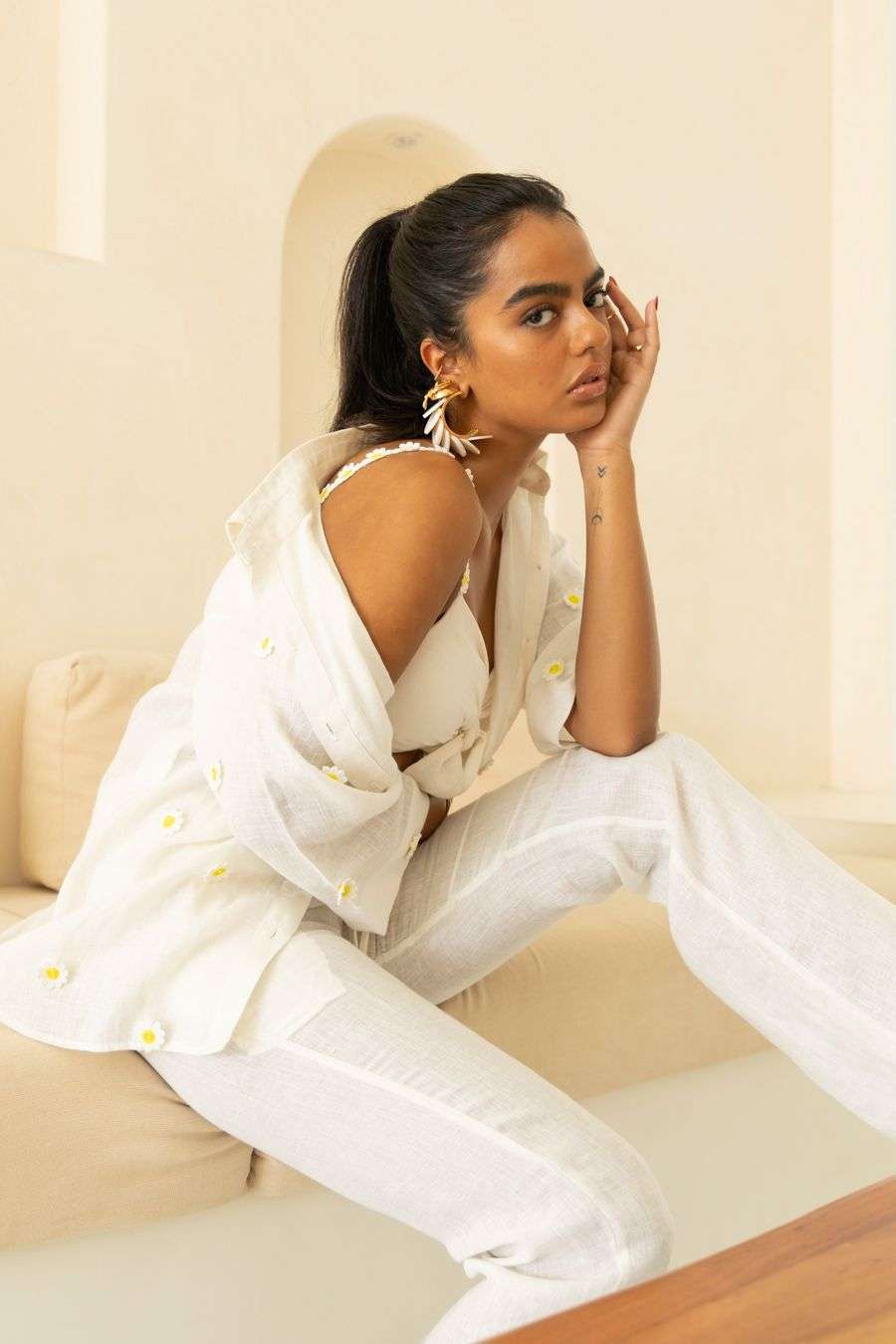 Buy APZ Soft White Linen Coordinate Sets