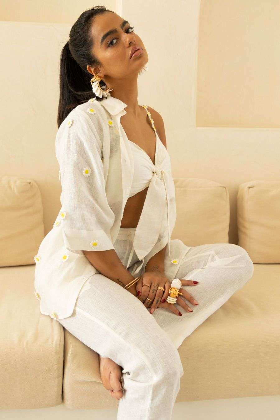 Buy APZ Soft White Linen Coordinate Sets