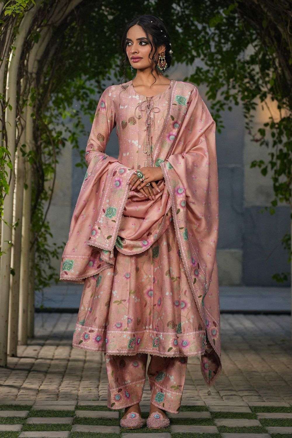 Buy Niti Bothra Soft Peach Silk chanderi Kurtas