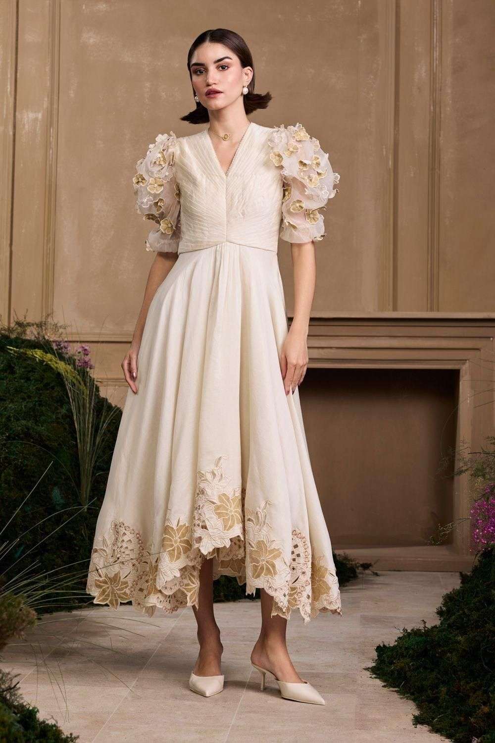 Buy Chandrima Soft Ivory Chanderi Lining-100% Cotton Dresses