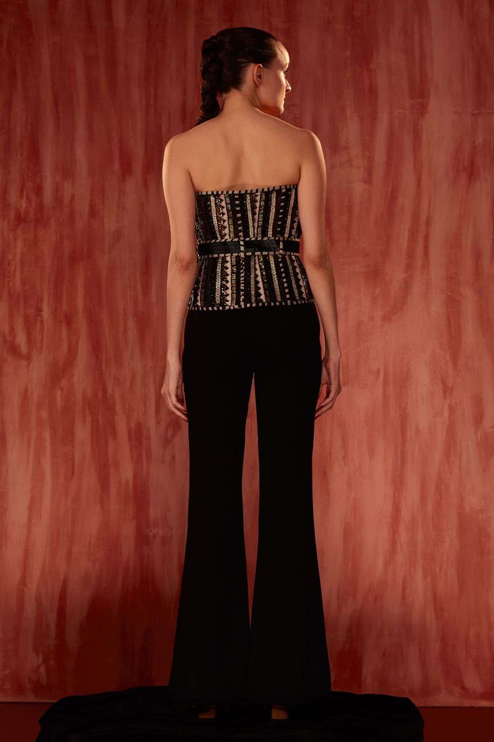 Buy Nikita Mhaisalkar Soft Black TULLE BYZANTINE CUTWORK