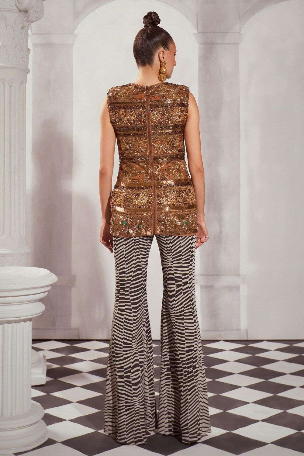 Buy Nikita Mhaisalkar Soft Gold DRESS -JUTE, PANTS- DOUBLE