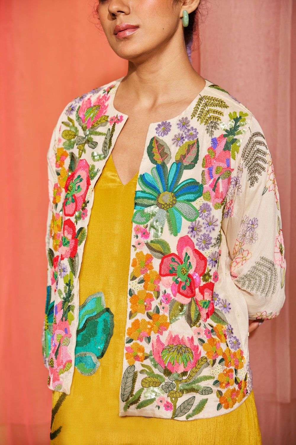 【murral】 Ice flower embroidery jacket murral】 Ice flower embroidery jacket Murral Ice flower embroidery