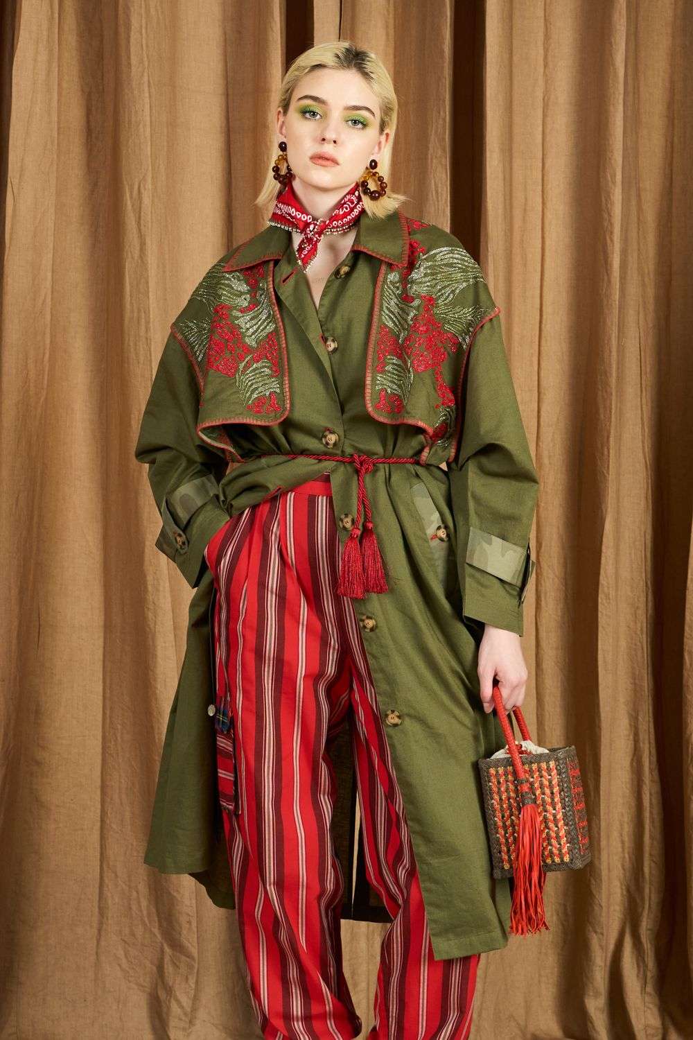 激レア！Ballet by BACKLASH /KNIT TRENCH CD Buy Rara Avis Soft Green Linen Outer Wear