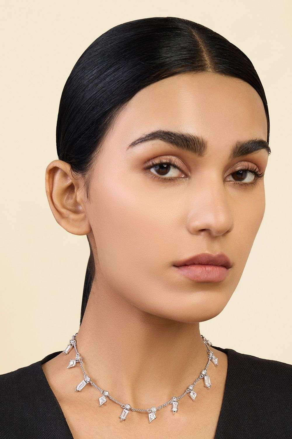 Dainty Diamonds Stationed Choker Necklace