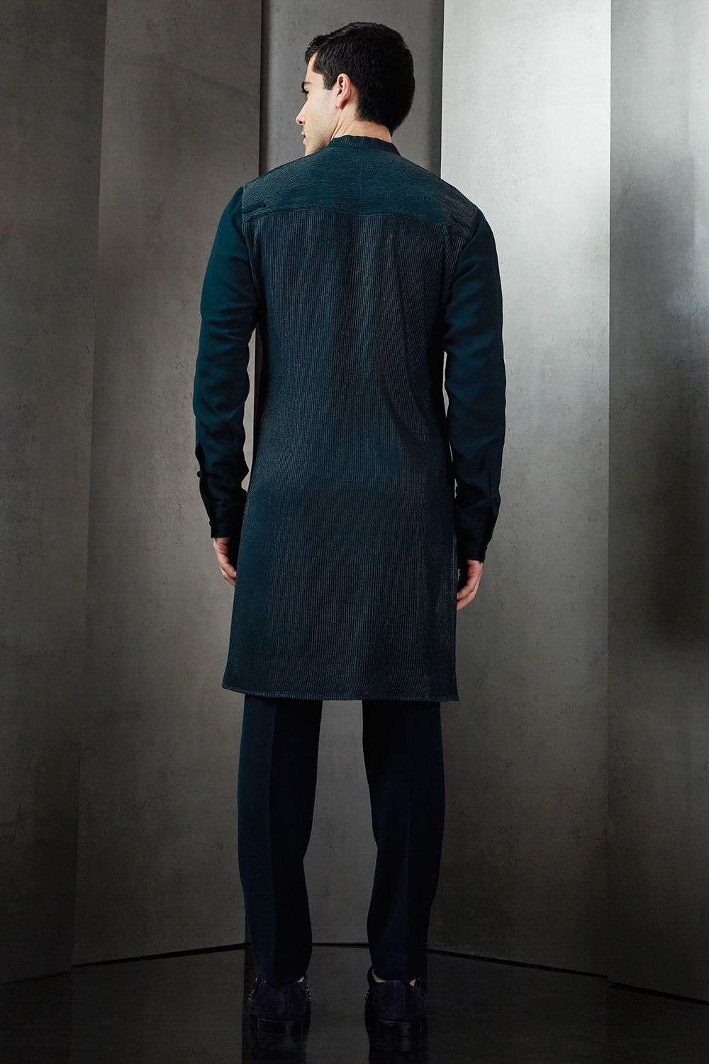 Buy Rohit Gandhi Rahul Khanna Men Soft Green Georgette Kurtas