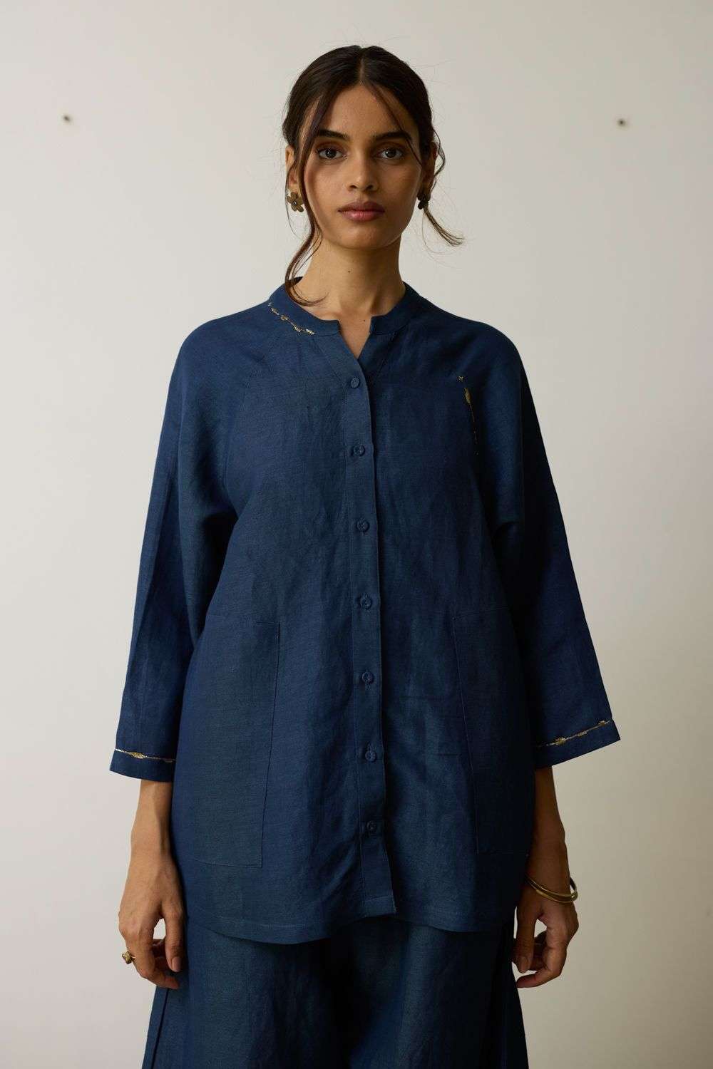 ★ bluerose★yonfa  linen set up Outfit details: Soft pink shade unstitched linen silk suit with