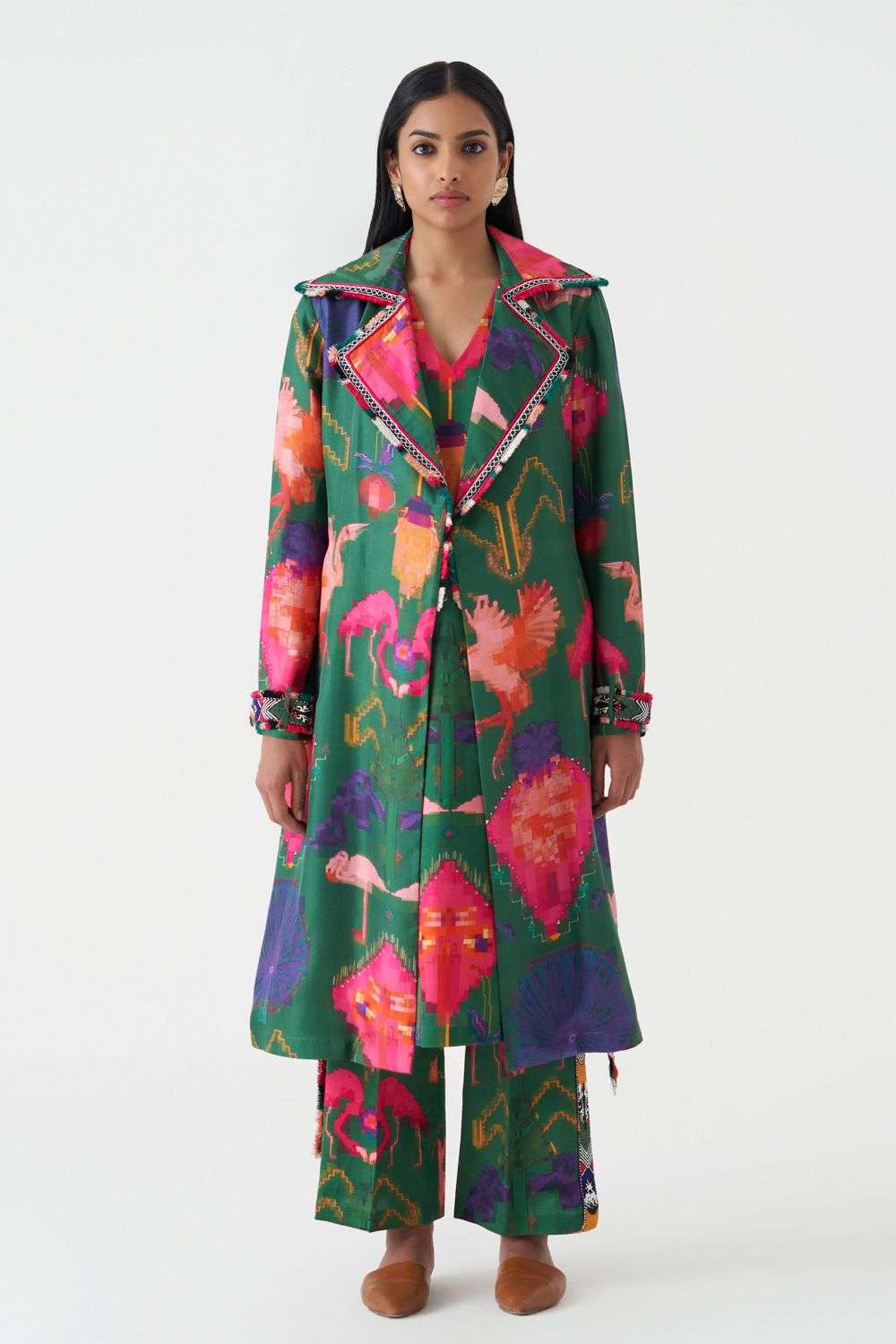 Buy Kshitij Jalori Soft Print SILK TWILL PRINT & EMBROIDERY Outer Wear
