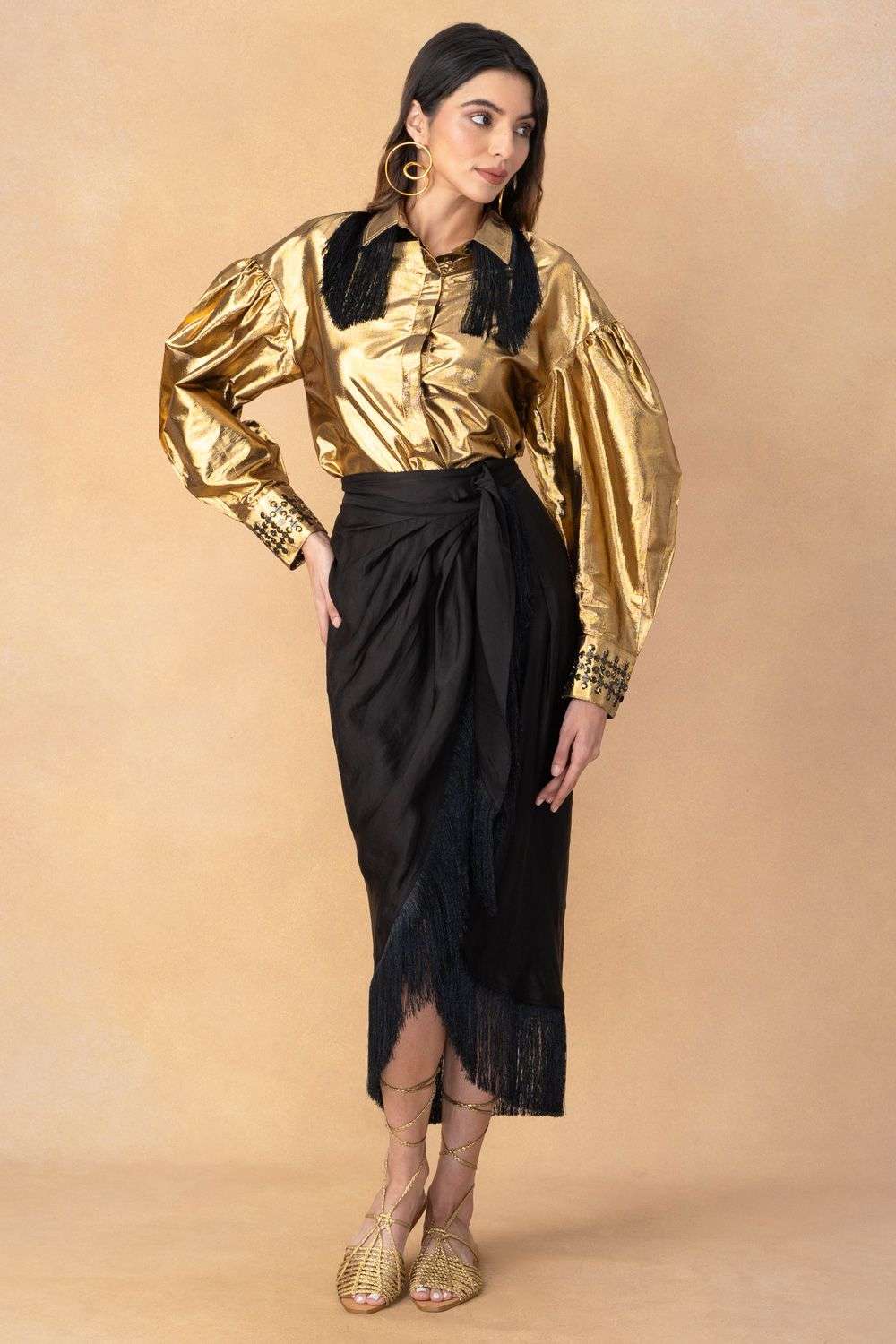 Black wrap style skirt