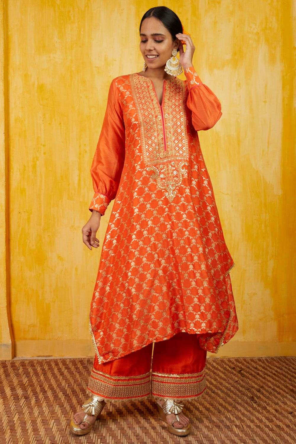 Voguish - Fabric : Silk brocade Kurti with Sharara Size :... | Facebook