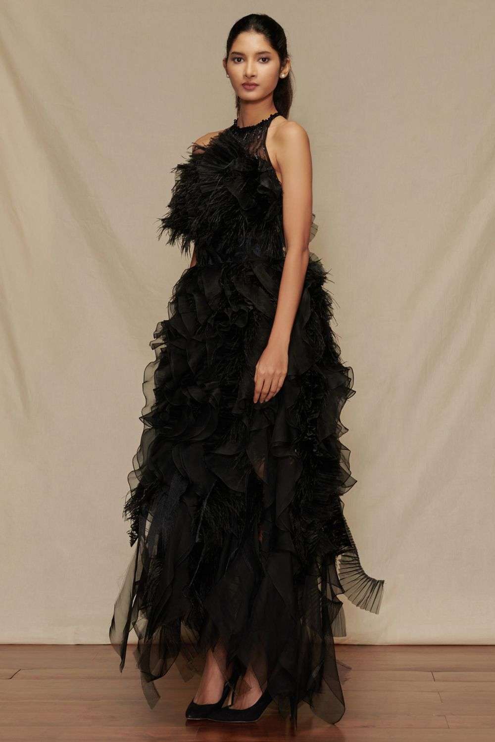 Buy Shriya Som Soft Black Organza Dresses