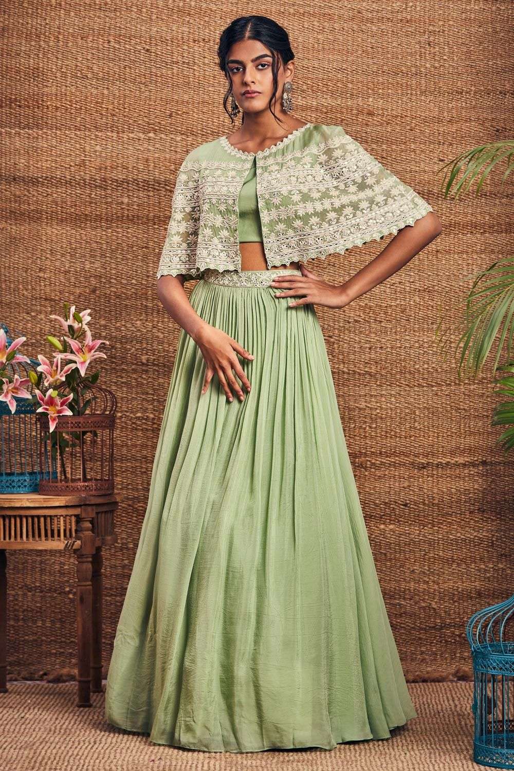 Poncho lehenga dress sales