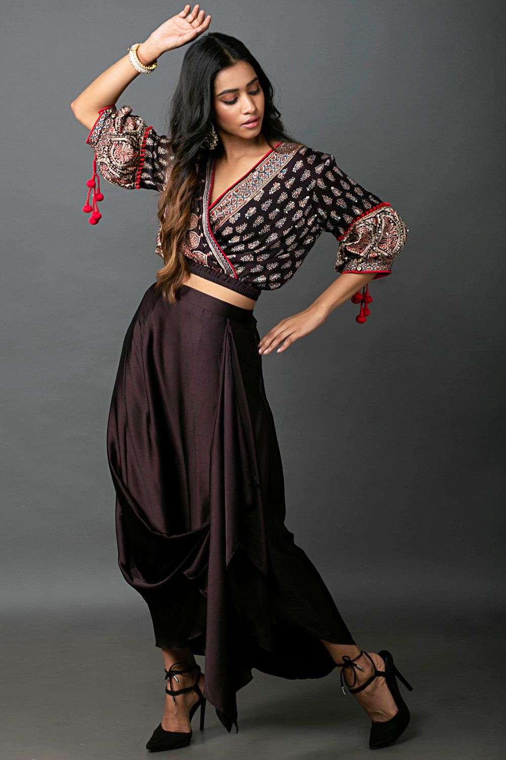 Buy Prahnaaya Soft Satin silk, modal satin Handwork with gold