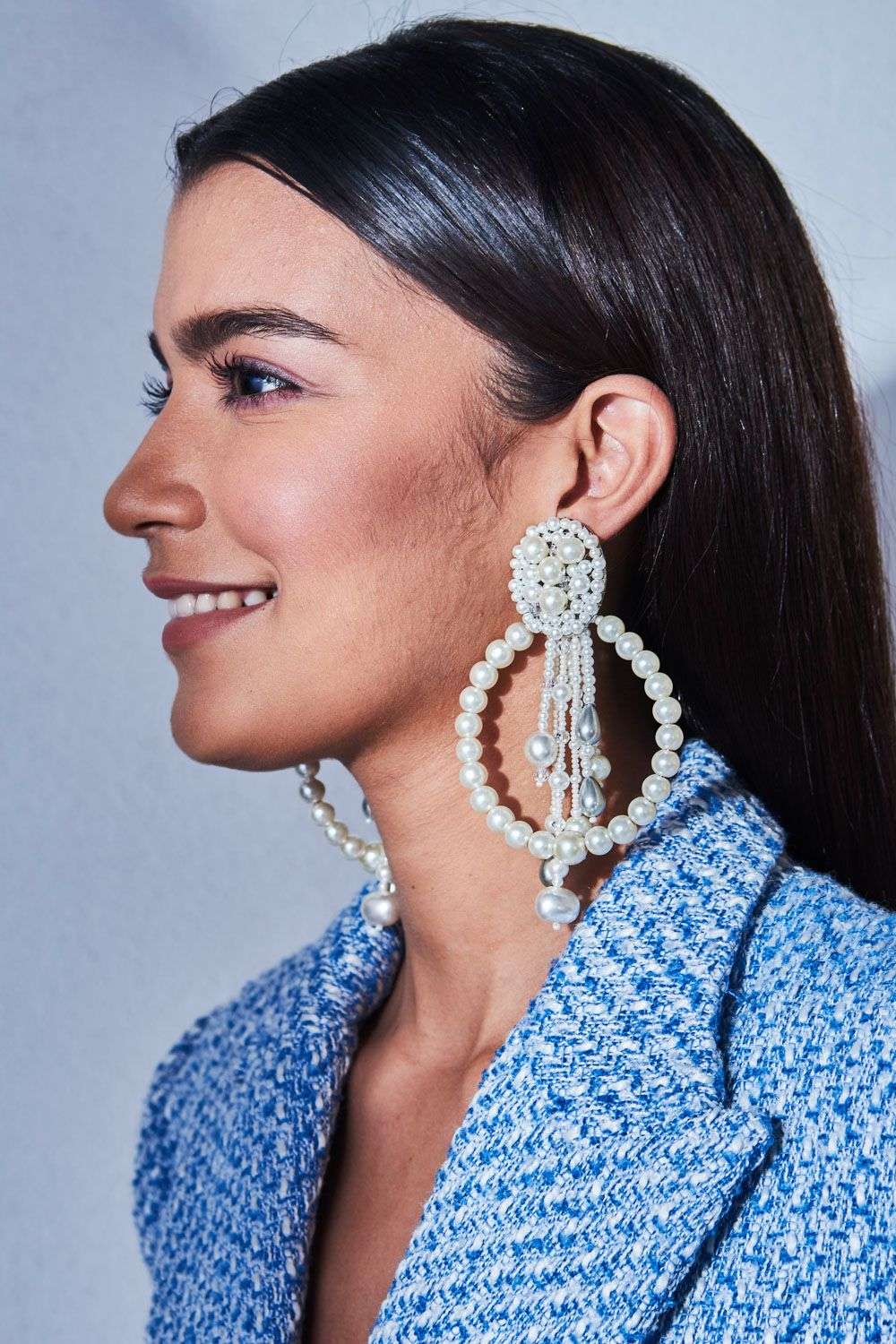 Pearl cluster stud earrings in Silver — Militza Ortiz Jewellery