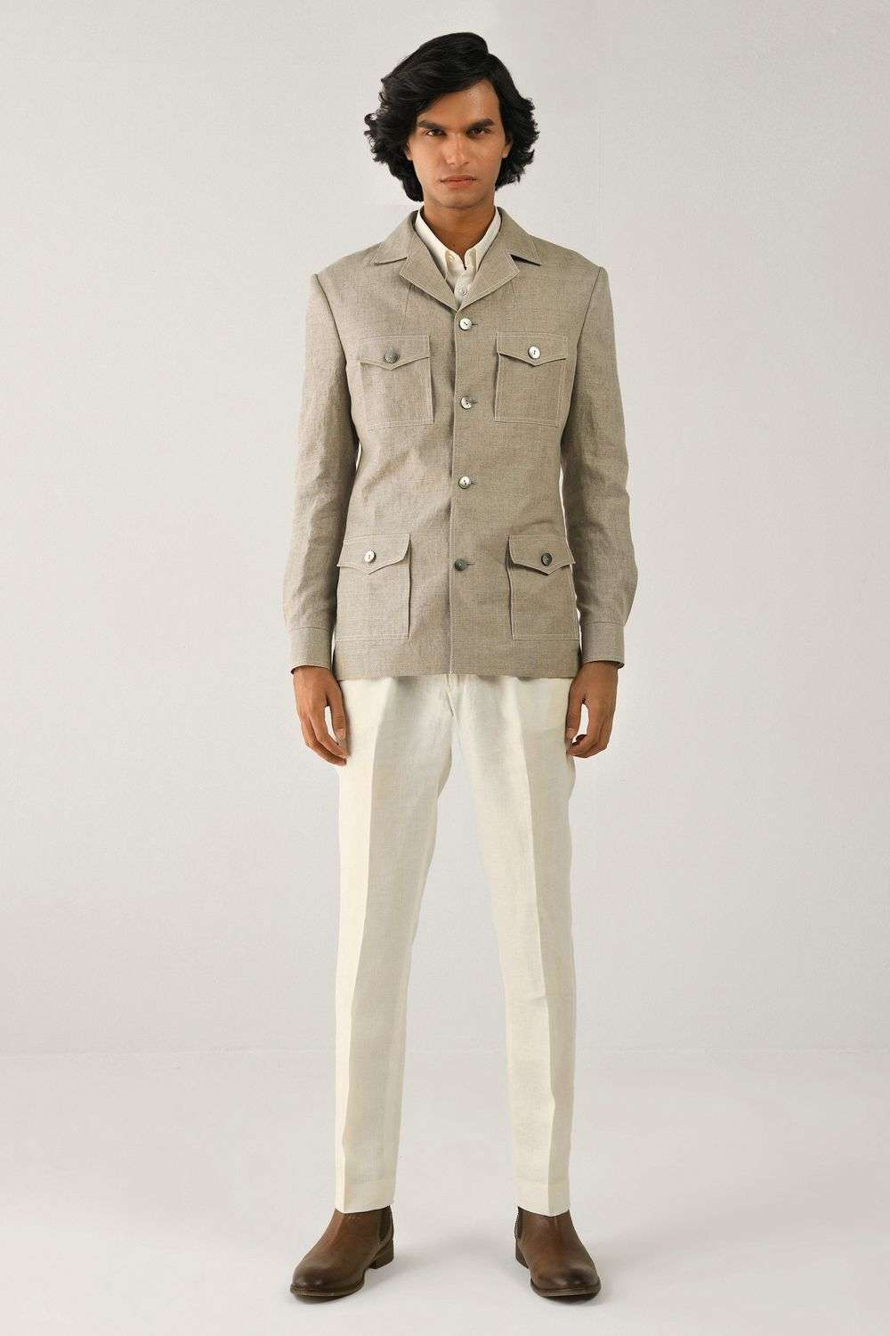 Hemp beige safari jacket
