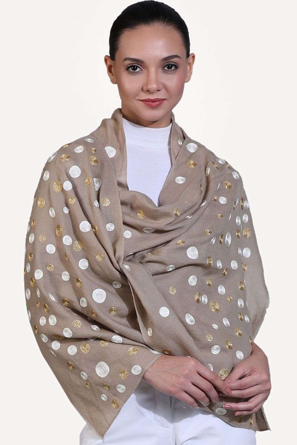 Shimmering snowflake merino wool scarf