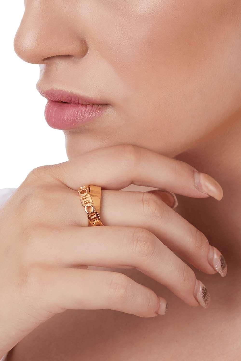 AGVANA Yellow Gold Filled Infinity Ring Criss Cross India | Ubuy