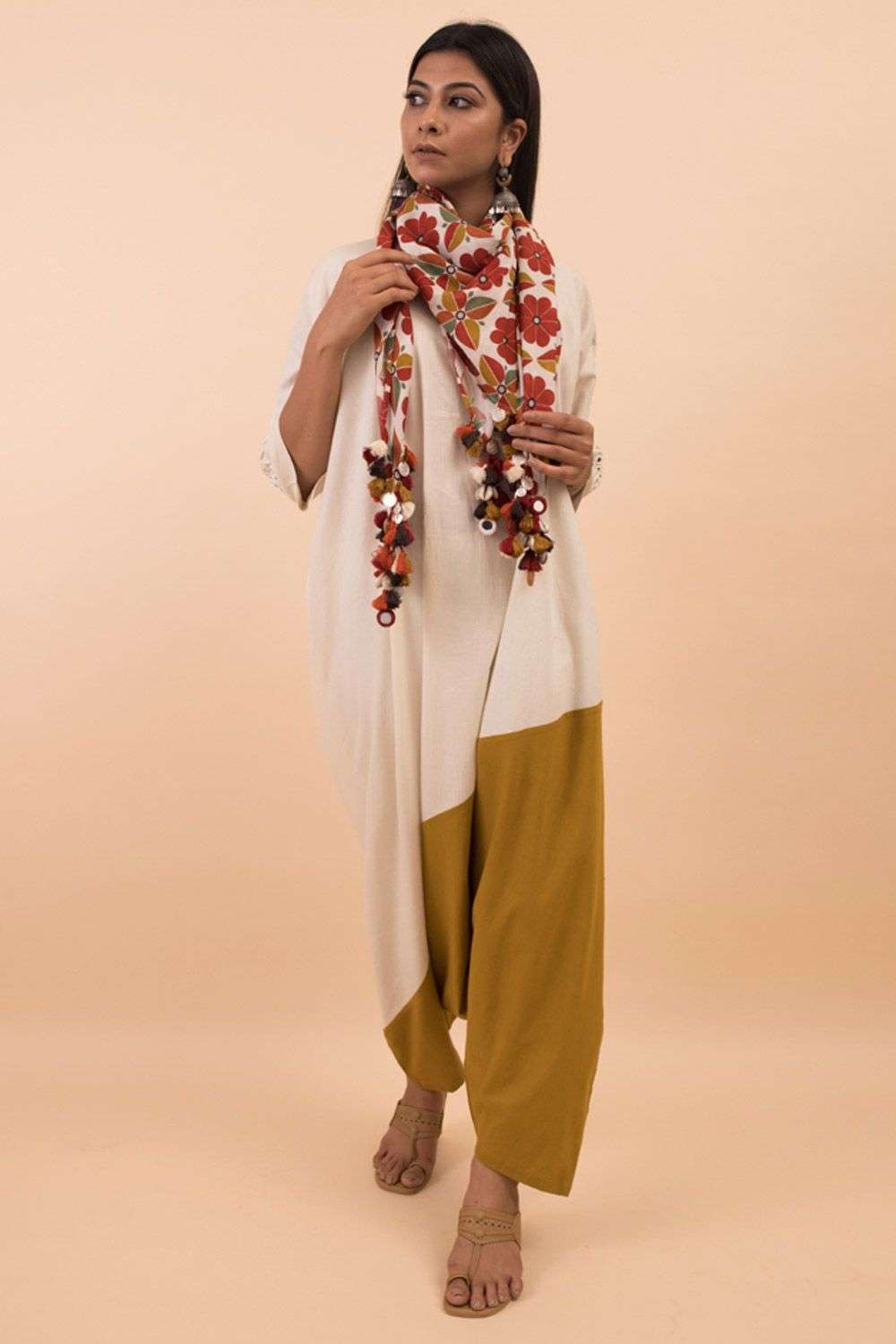 Cream Palm Print Multi-Wear 135cm Scarf + Sarong Set – KARMA for a cure