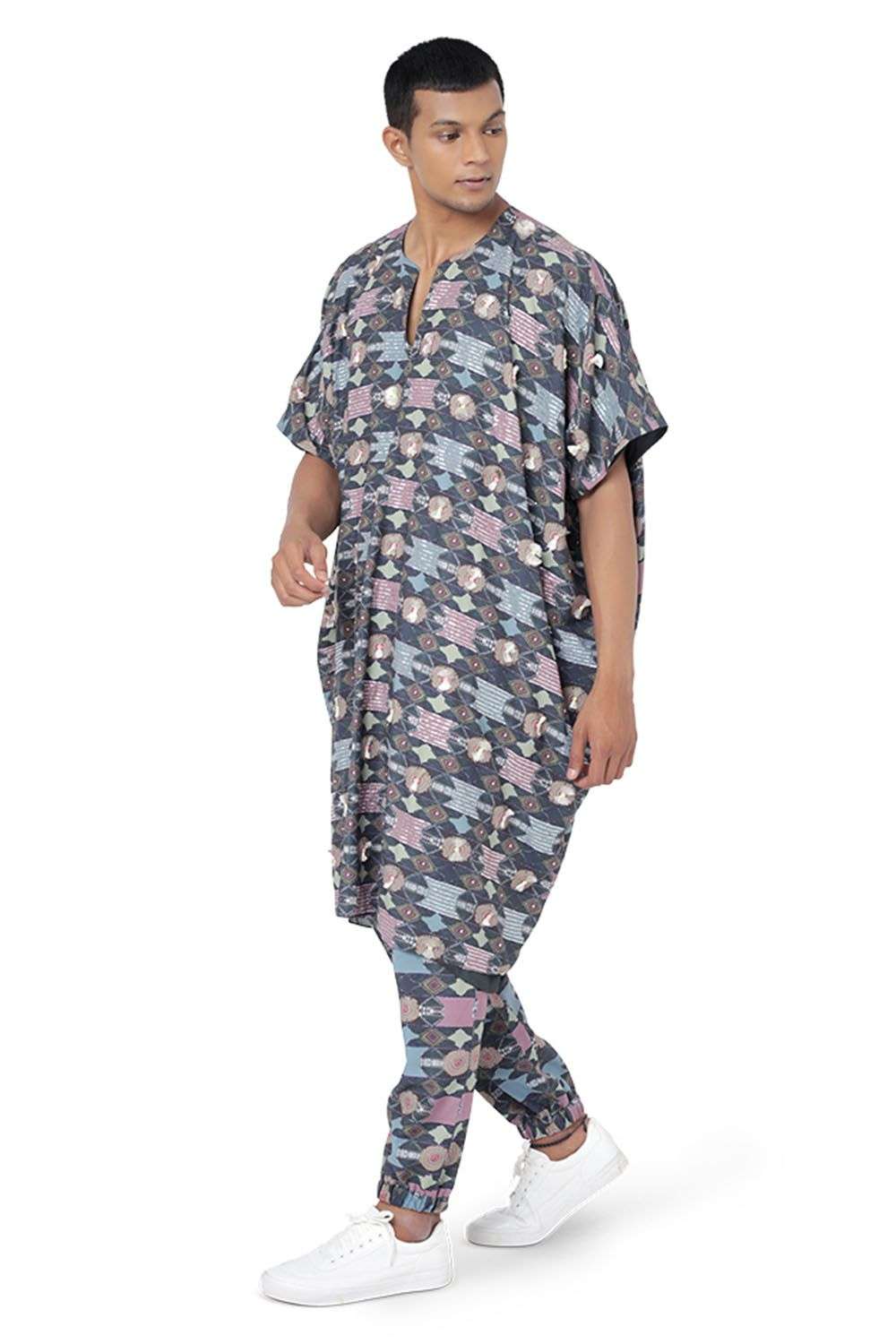 Buy PS Men by Payal Singhal Soft Blue Cotton rayon Kurta Sets