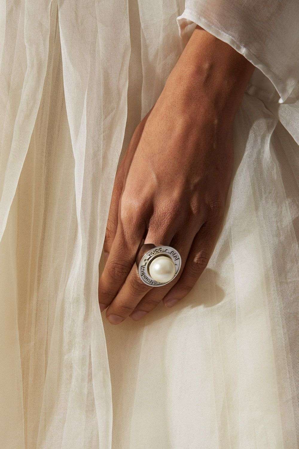 Sterling Silver Contemporary Pearl Ring | JOIA De Majorca
