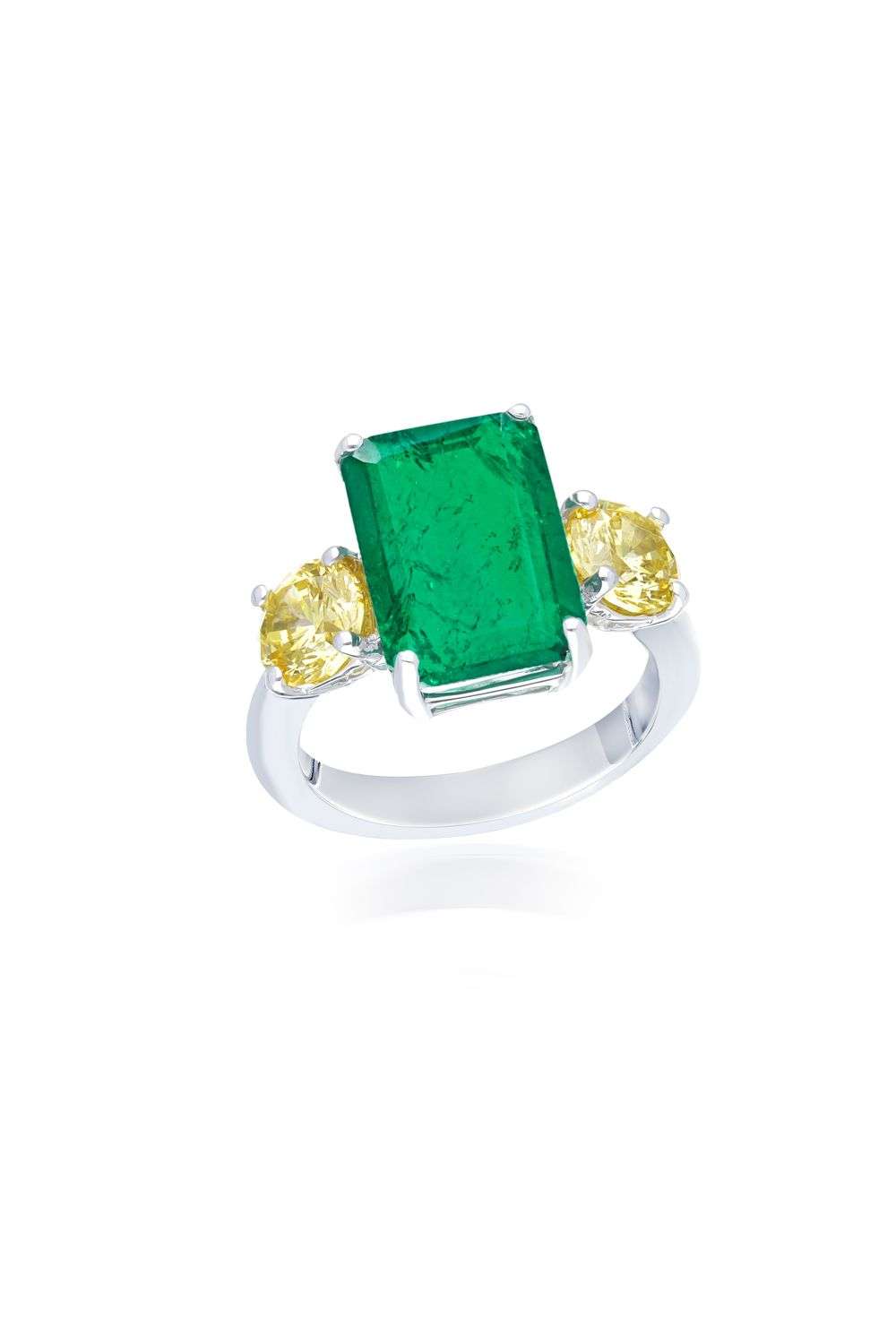 Emerald Cocktail Ring for Women 925 Sterling Silver Jewelry Handmade Pave  Set CZ | eBay