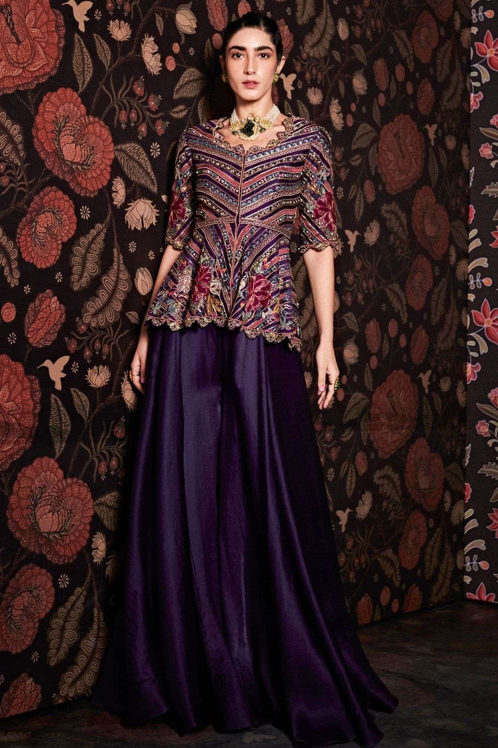Purple Peplum Shirt Wedding Rubina Peplum Top With Skirt