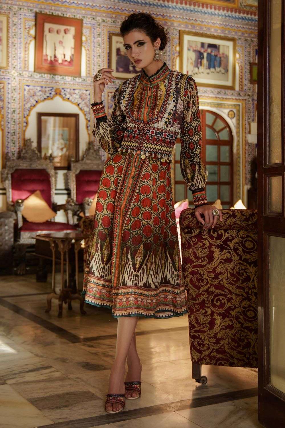 Buy Rajdeep Ranawat Soft Dress- silk, waistcoat- duppion Dresses