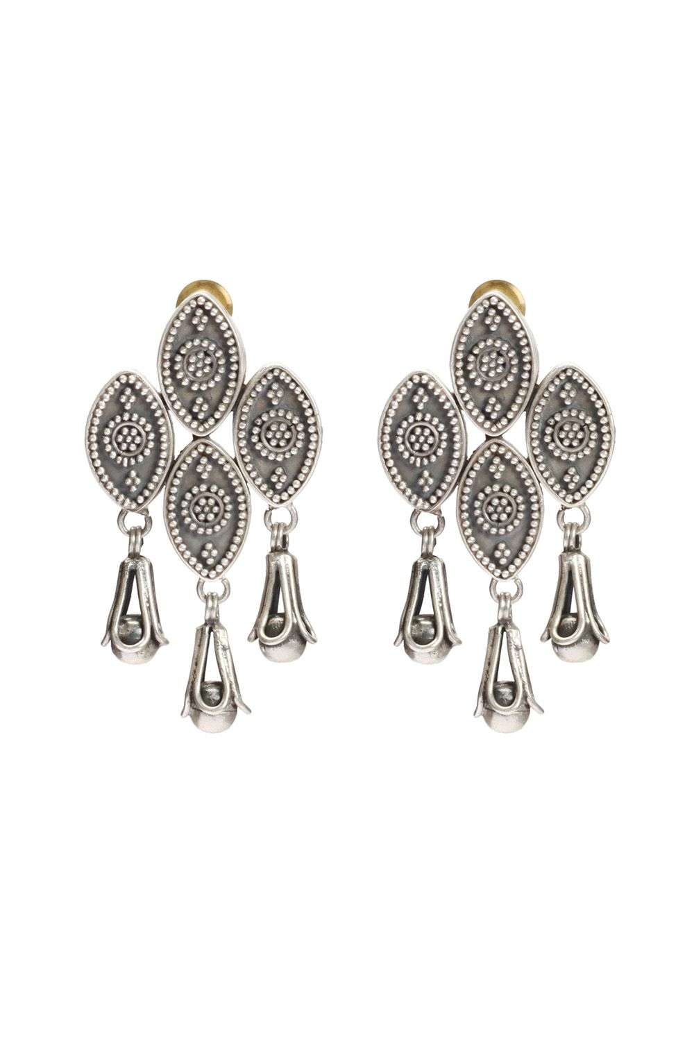 Elegant Handcrafted Sterling Silver Tribal Earrings | 925 Silver Collection  – Ritsika.in