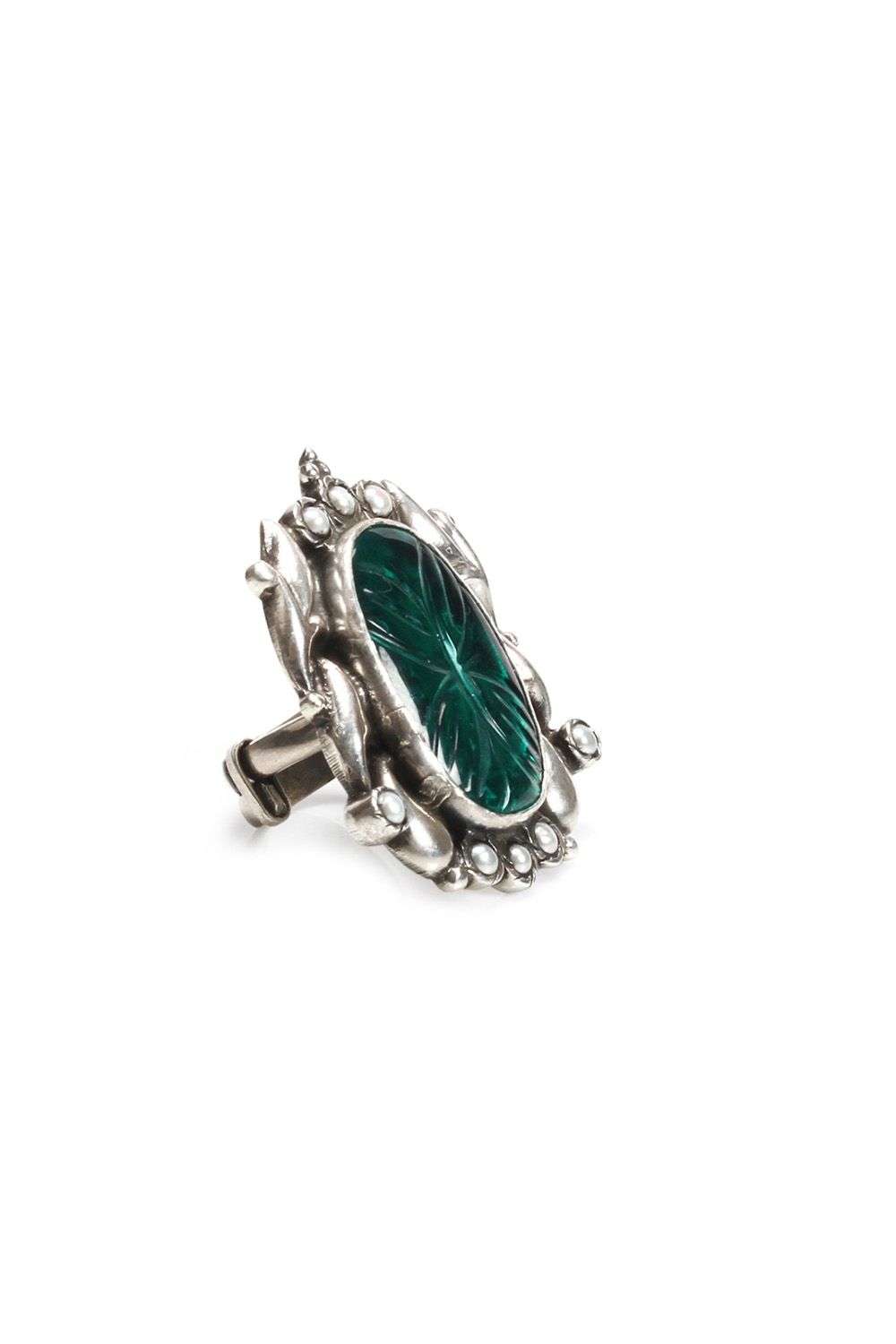 925 Silver Green Emerald Stone Rings at Rs 899 in Mumbai | ID: 22326578862