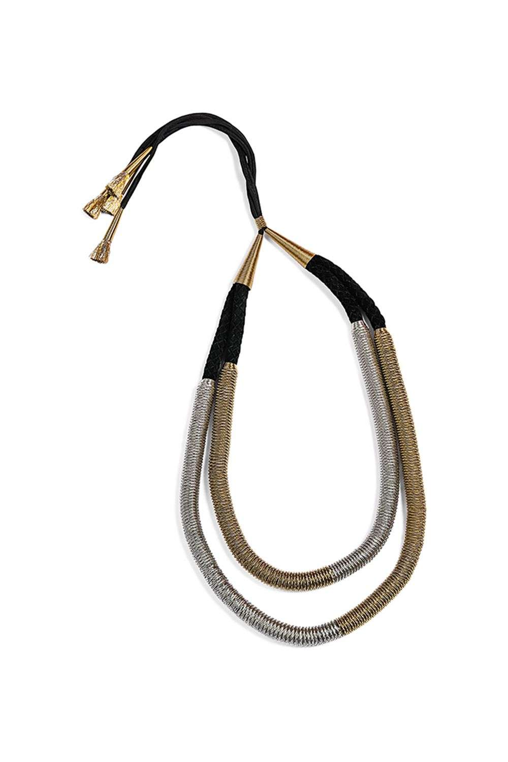 Buy CVH Soft Gold Plated spring steel handbraided leather Necklaces