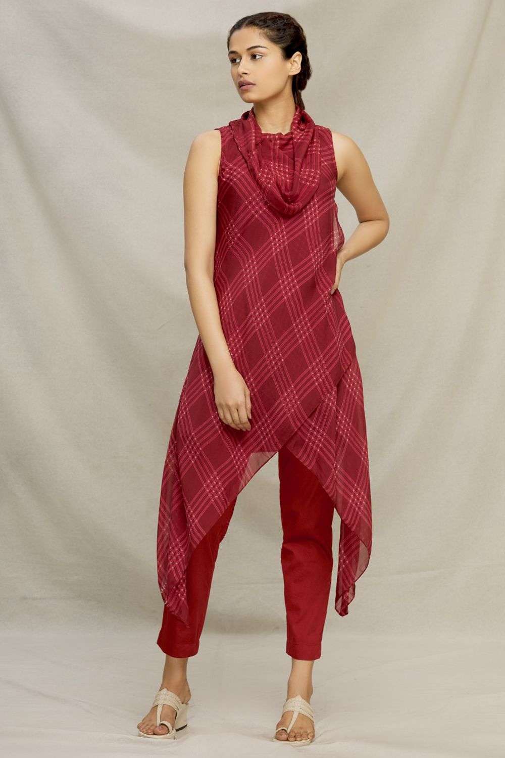 Cowl neck top kurti