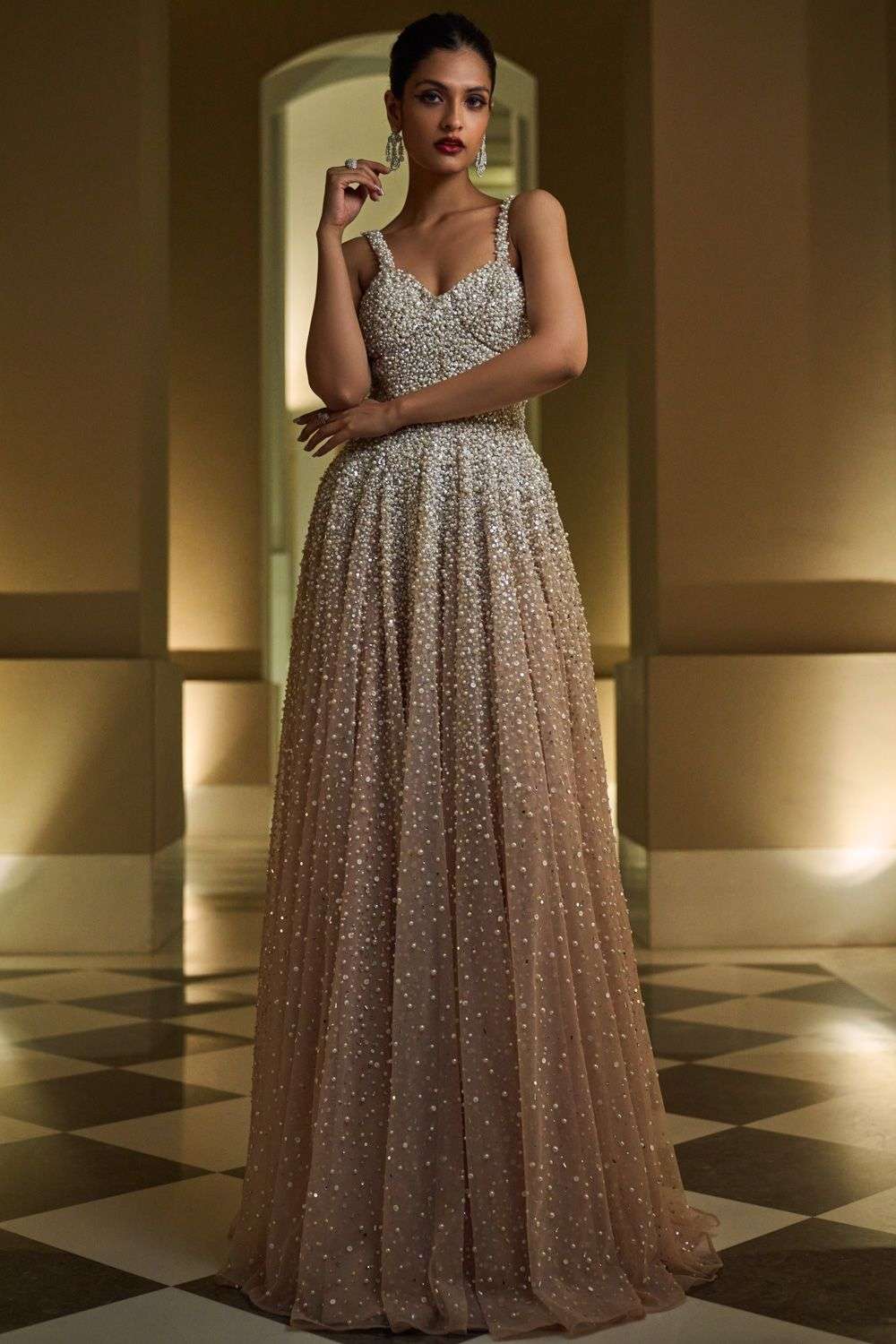 Formal Dress: 27599. Long, V-neck, Straight, Closed Back | Alyce Paris
