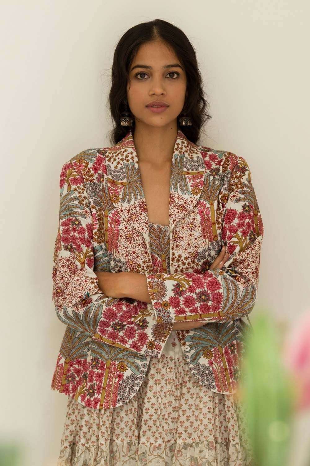 Embroidered blazer womens sales