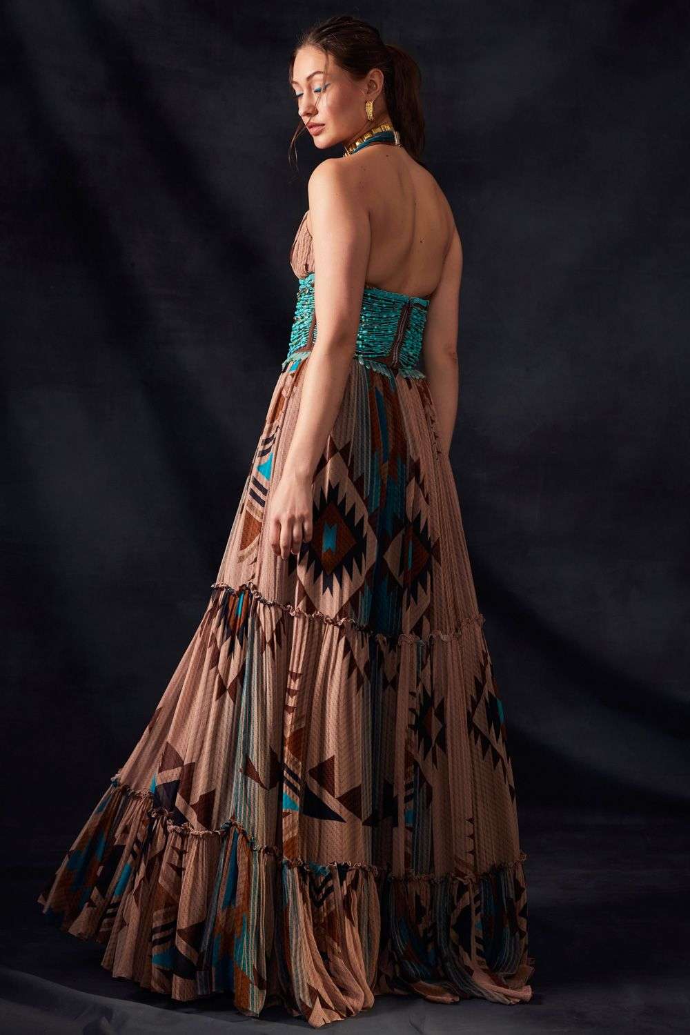 Buy Nikita Mhaisalkar Soft Multi Pure georgette, luxe suiting