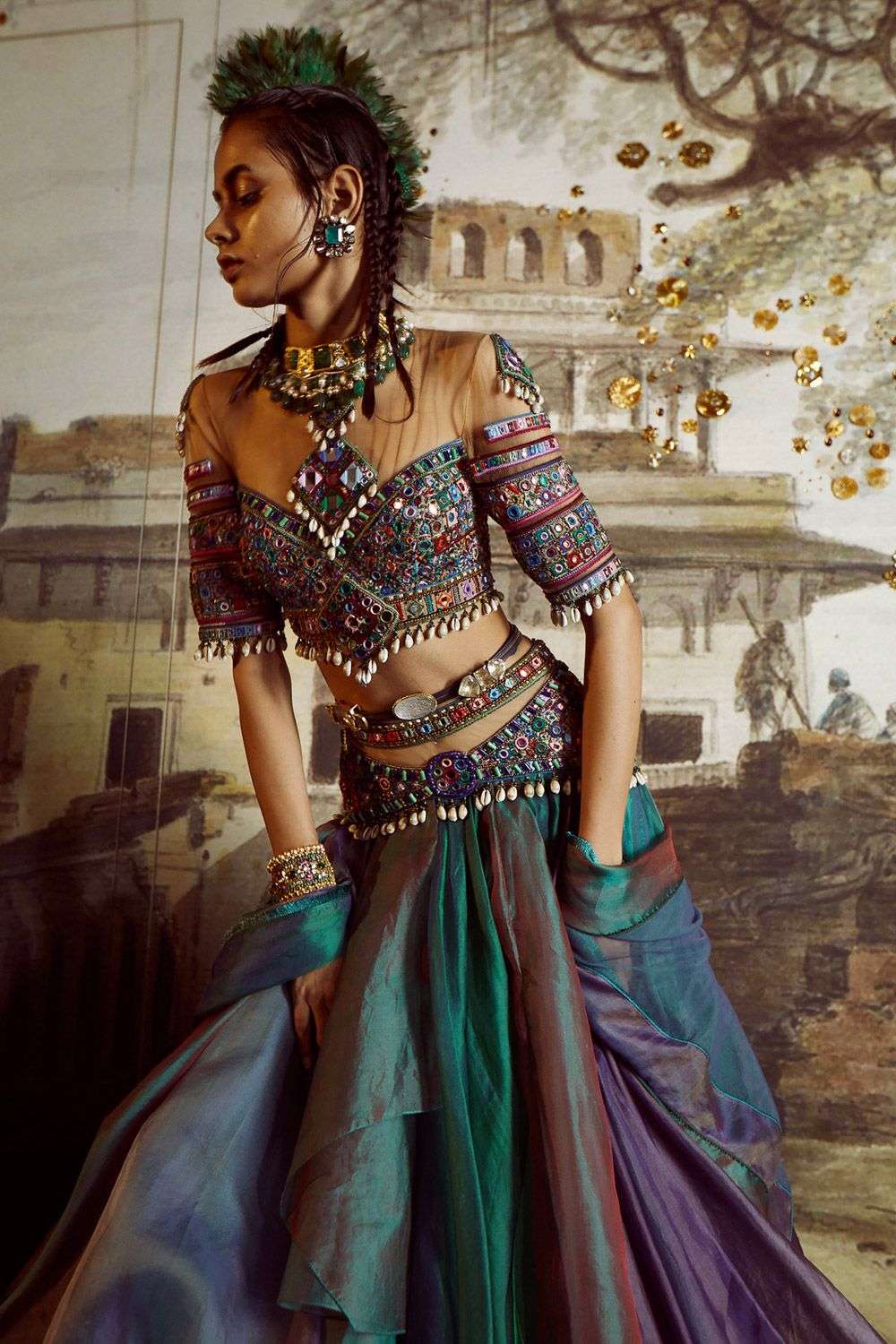 TARUN TAHILIANI シルクジャケット インド製 Tarun Tahiliani Reimagines A Hand Painted Silk Panel Into A